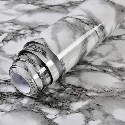 Black White Marble Peel and Stick Vinyl Wrap 11.8x120 Countertop Cabinet Cover
