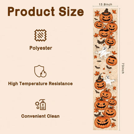 Halloween Table Runner, Indoor Outdoor Party Decor for Home, Office & Kitchen