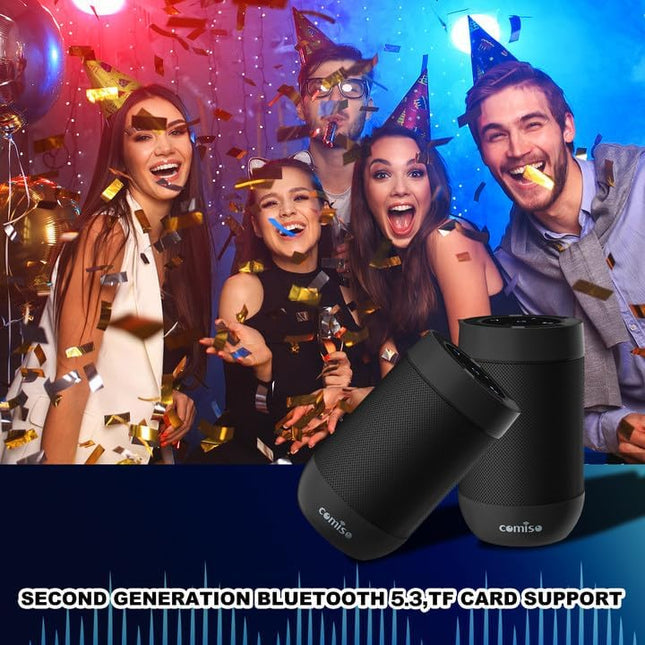 Portable Bluetooth Speaker, Wireless Stereo, 360° HD Sound, IP65 Waterproof