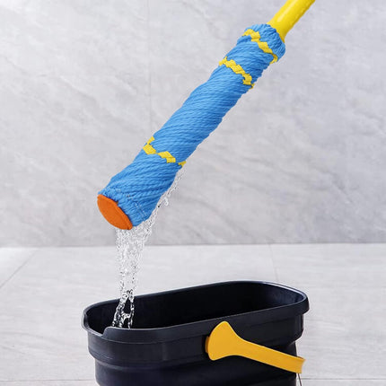 Microfiber Floor Mop with Long Handle, Easy Self-Wringing Twist Design