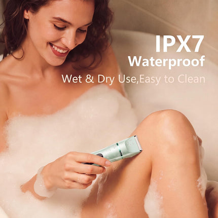 Women’s Bikini Trimmer, Waterproof Ceramic Blade Shaver, Type-C Rechargeable