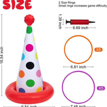 Inflatable Ring Toss Game 5 Pack with 10 Rings Family Party Yard Game