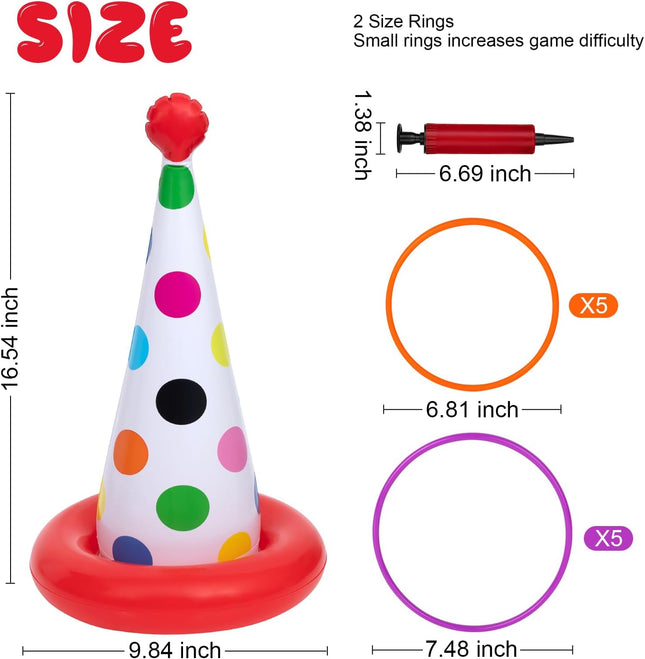 Inflatable Ring Toss Game 5 Pack with 10 Rings Family Party Yard Game