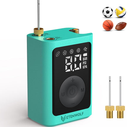 Electric Ball Pump 2-17 PSI Rechargeable Air Inflator with Pressure Gauge
