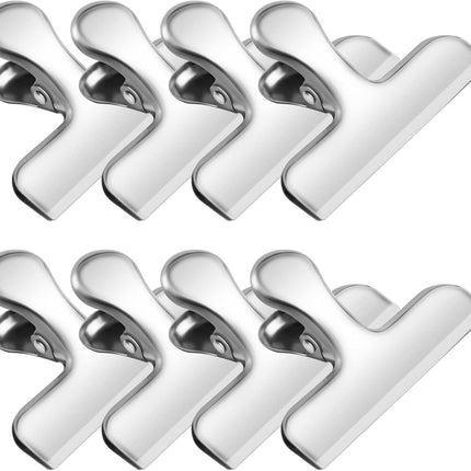 8-Pack Stainless Steel Chip Clips – Heavy Duty Bag & Snack Clips