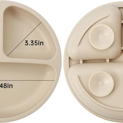 2-Pack Silicone Baby Feeding Set – Divided Plate, Cups, Spoons & Forks