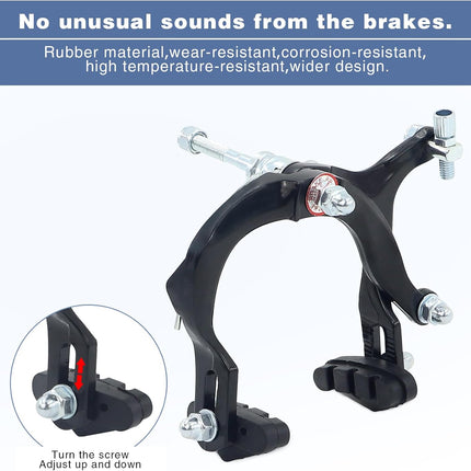 Bike C Brake Set Front & Rear, Aluminum Alloy Levers with Cables for Kids BMX Bikes