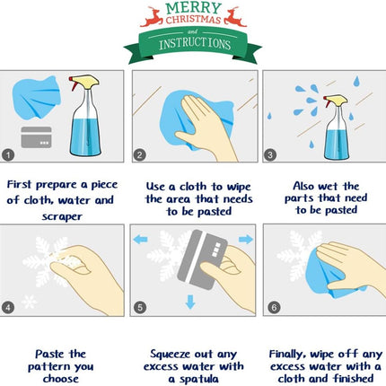 82PCS Christmas Snowflake Window Clings – Xmas Decals for Indoor Decor