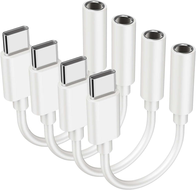 4 Pack USB C to 3.5mm Headphone Jack Adapter Aux Audio Dongle for Samsung