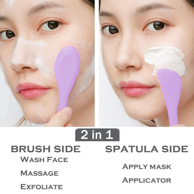 Silicone Facial Mask Brush – Double-Head Spatula for Creams & Masks