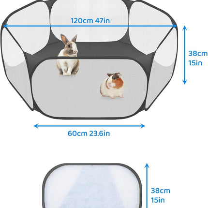 Small Animal Playpen – Pop-Up Portable Play Yard with Mesh, Indoor/Outdoor