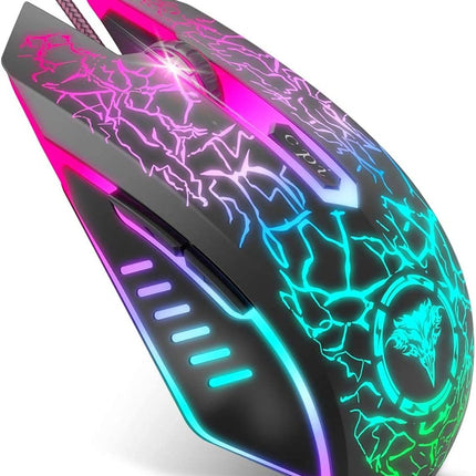 RGB Gaming Mouse Wired Ergonomic 6 Button Adjustable DPI for Computer