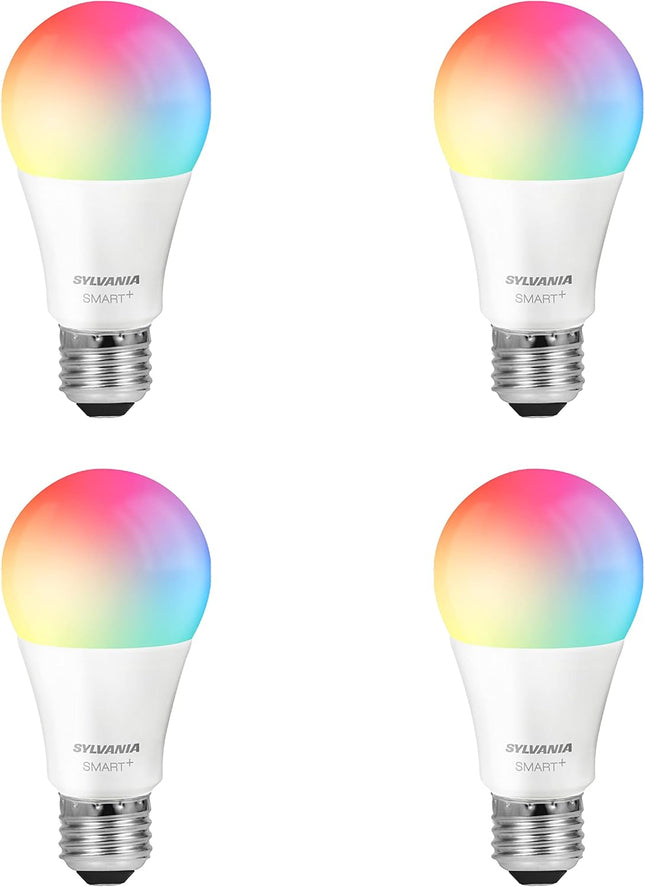 WiFi LED Smart Bulb 4-Pack – A19, Full Color & Tunable White, Alexa/Google