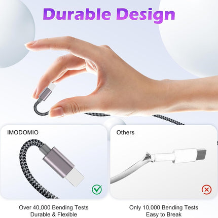 4FT 3-in-1 USB C Charging Cable – for Apple Watch & iPhone 16/15/14, Travel Essential