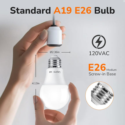 5 Pack A19 E26 LED Light Bulbs, 9W 60W Equivalent, 800 Lumens, 2700K Soft White