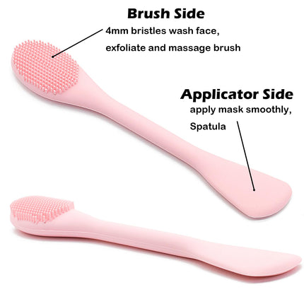 2 in 1 Face Scrubber Silicone Cleansing Brush Mask Applicator Blackhead Tool