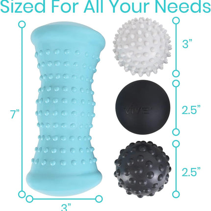 4pc Massage Ball Set Plantar Fasciitis Foot Pain Relief Hot Cold Therapy