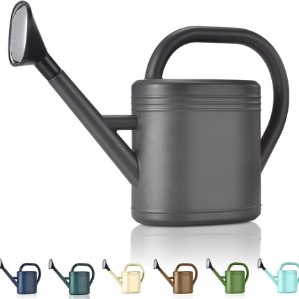 Watering Can 1 Gallon – Grey, Long Spout with Sprinkler Head for Garden & Indoor