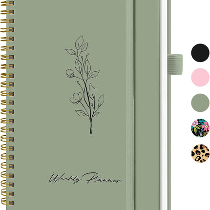 Weekly Planner Notebook Undated A5 Spiral Bound Goal Habit Tracker Organizer
