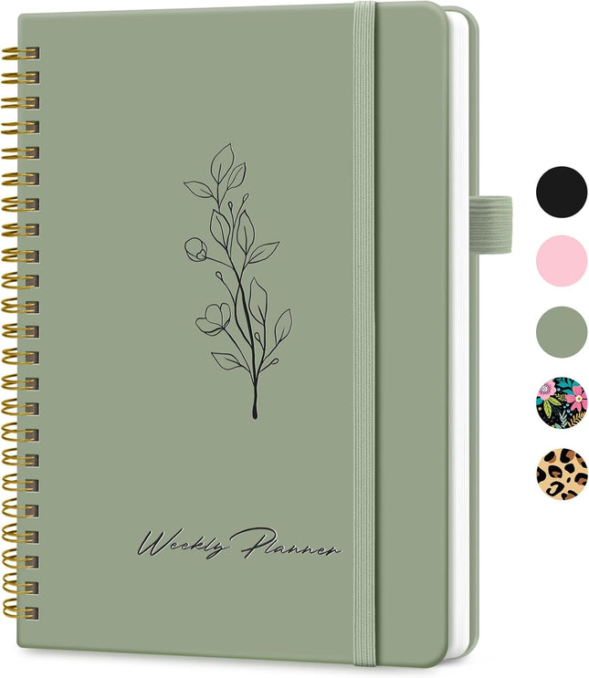 Weekly Planner Notebook Undated A5 Spiral Bound Goal Habit Tracker Organizer