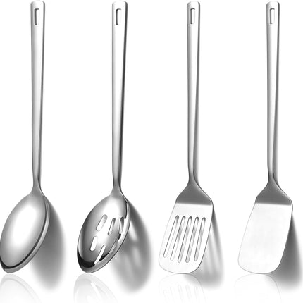 4PCS Stainless Steel Kitchen Utensils Set Cooking Spoons & Spatula Tools