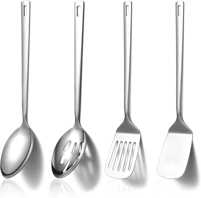4PCS Stainless Steel Kitchen Utensils Set Cooking Spoons & Spatula Tools