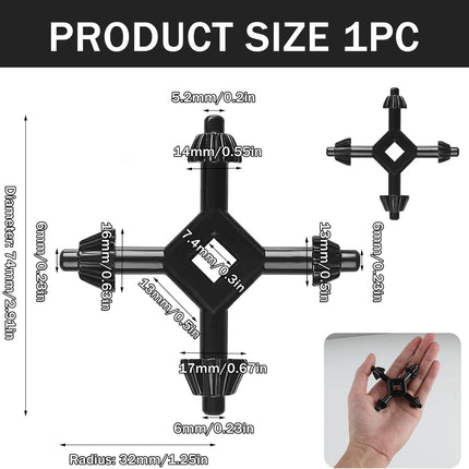 4 in 1 Drill Chuck Key Wrench – 1/4", 3/8", 1/2" for Drills, Drill Presses & Power Tools