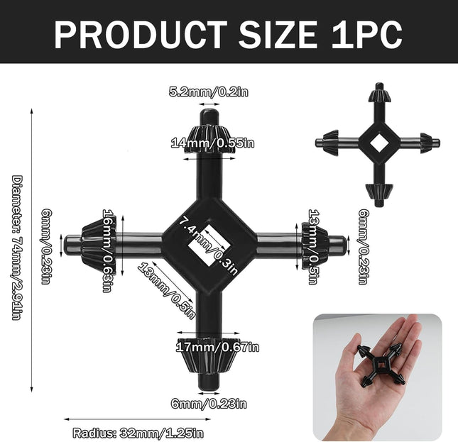 4 in 1 Drill Chuck Key Wrench – 1/4", 3/8", 1/2" for Drills, Drill Presses & Power Tools