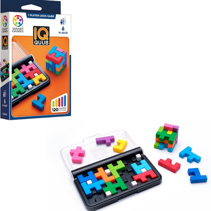 IQ Quub STEM Logic Puzzle 120 Challenges Travel Brain Game Ages 6+