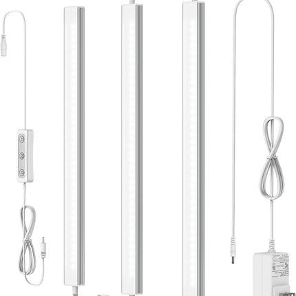 3 Pack 12 Inch Linkable LED Under Cabinet Lights 4500K Dimmable 1299 Lumens