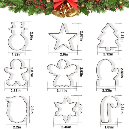 9-Piece Christmas Cookie Cutter Set – Metal Holiday Baking Shapes