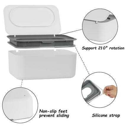 Baby & Adult Wipe Dispenser – Seposeve, Keeps Wipes Clean, Grey