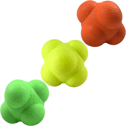 3 Pack Reaction Balls 2.83 Inch Rubber Reflex Training Balls for Hand-Eye Coordination