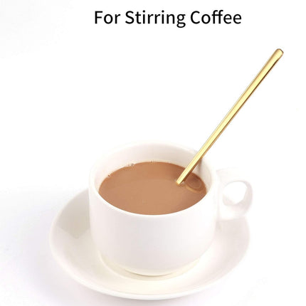 4-Pack 6.7" Gold Coffee & Tea Spoons – Long Handle Stainless Steel