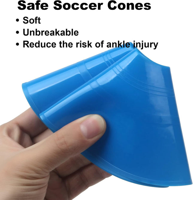 60Pc Soccer Disc Cones with Carry Bag, Agility Training Markers for Sports