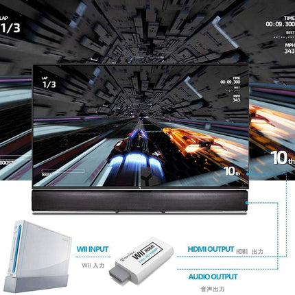 Wii to HDMI Converter – 1080P Full HD Adapter with Audio Jack for Wii/Wii U
