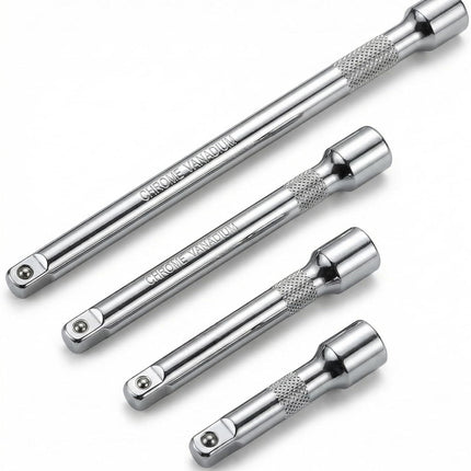 4 Pcs 1/4 Inch Drive Socket Extension Set CR-V Steel 2–6 Inch Ratchet Bars
