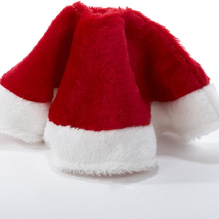 15" Red and White Plush Mini Christmas Tree Skirt – Soft Holiday Tree Decoration