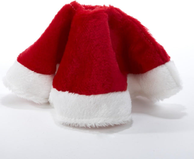 15" Red and White Plush Mini Christmas Tree Skirt – Soft Holiday Tree Decoration