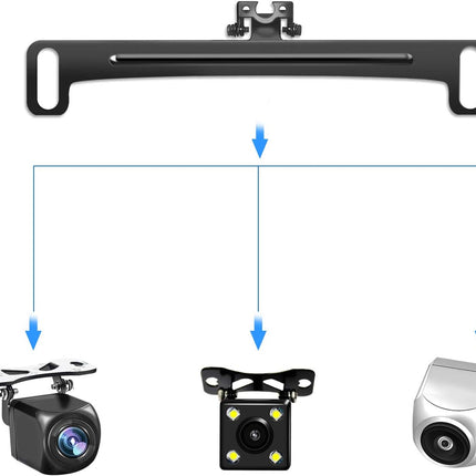 Universal Car Rear View Camera License Plate Bracket – Stainless Steel Backup Mount