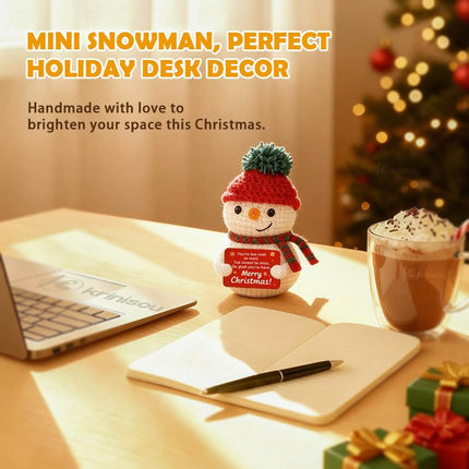 Christmas Crochet Snowman – Small Holiday Decor & Stocking Stuffer for Friends