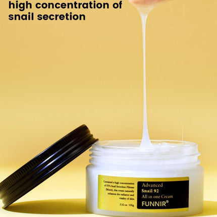 Snail Mucin 92% Moisturizer – Lightweight Face Cream, 100g, All Skin Types