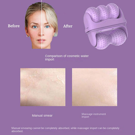 2-in-1 Ice Roller for Face, Cooling Dual Roller with Travel Case, Gua Sha Skincare Tool