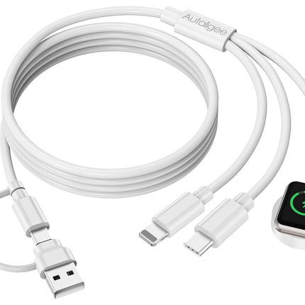 5FT 3-in-1 USB C Charging Cable – Apple Watch & iPhone 17/16/15 Charger, Travel Essential