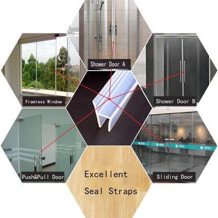 Shower Glass Door Seal Strip (120-Inch) – Silicone Sweep to Prevent Leaks
