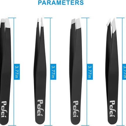 Professional Tweezers Set – Stainless Steel for Eyebrows & Hair Removal