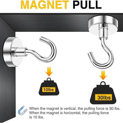 20-Pack Strong Magnet Hooks – 30lb+ Heavy Duty Hanging for Fridge & More
