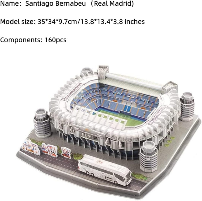 3D Football Stadium Puzzle Kit, Cardboard Soccer Field Model Building Craft Decoration