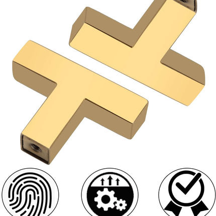 2-Pack Square Gold Cabinet Pulls – Single Hole Handles for Drawers & Cupboards