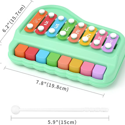 Kids Piano Xylophone Musical Instrument with 8 Colorful Keys for Learning